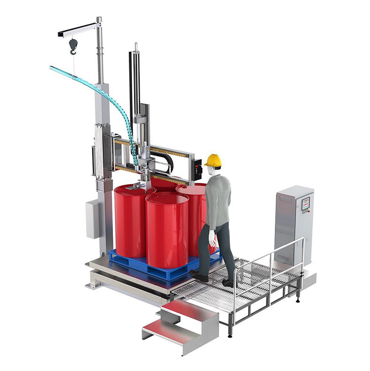 Machine de remplissage liquide de batterie au lithium de type à bascule de baril IBC